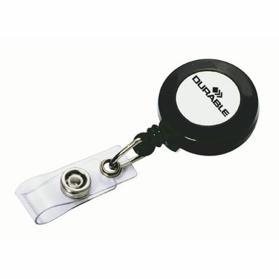 DURABLE Enrouleur pour badge - gris fonc&eacute; - cordon 80 cm - boite de 10