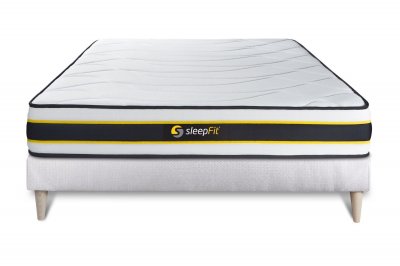 SLEEPFIT Ensemble 140x190 matelas FLEXY + sommier kit blanc