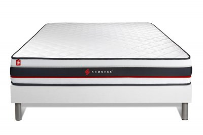 SOMNESS Ensemble 140x200 matelas FORM + sommier kit blanc