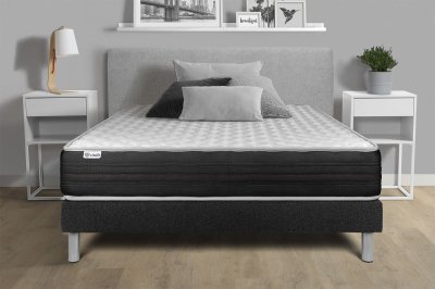 VITALIT Ensemble 140x200 Matelas M&eacute;moire de forme Sommier kit Noir