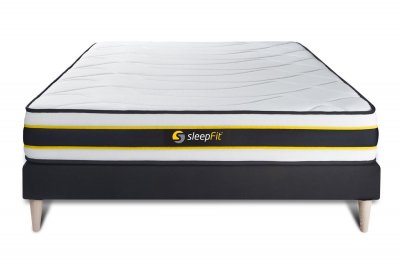 SLEEPFIT Ensemble 160x200 matelas FLEXY + sommier kit noir