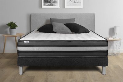 VITALIT Ensemble 180x200 Matelas M&eacute;moire de forme Sommier kit Noir
