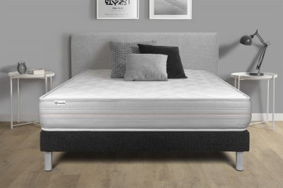 VITALIT Ensemble 200x200 Matelas M&eacute;moire de forme Sommier kit Noir