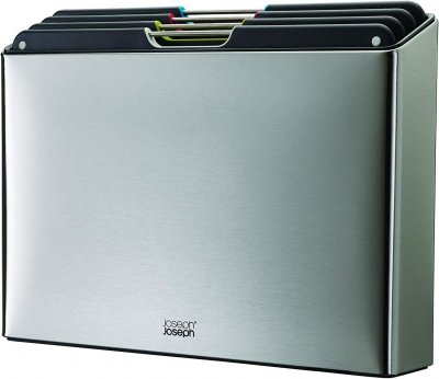 JOSEPH JOSEPH Ensemble 4 planches &agrave; d&eacute;couper Folio Steel 24 x 34 cm
