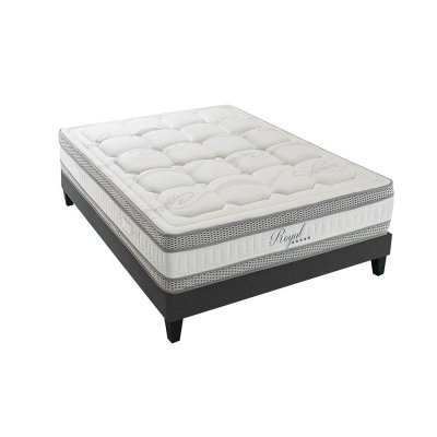 HYPSOM Ensemble 5* 140x200 Matelas + Sommier Bois Mi-ferme