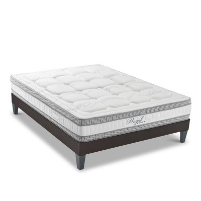 HYPSOM Ensemble 5* 160x200 Matelas + Sommier Bois Mi-ferme