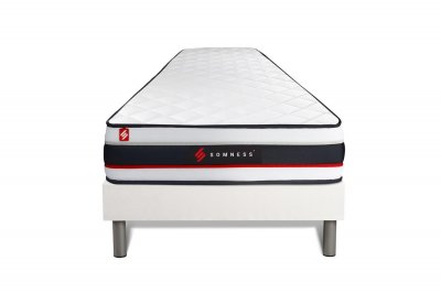 SOMNESS Ensemble 90x190 matelas FORM + sommier kit blanc
