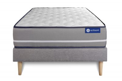 ACTISOM Ensemble 90x200 cm sommier kit gris