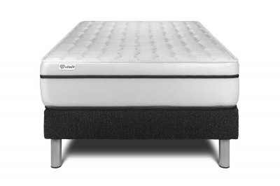 VITALIT Ensemble 90x200 Matelas M&eacute;moire de forme Sommier kit Noir