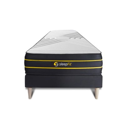 SLEEPFIT Ensemble 90x200 matelas ULTRA + sommier kit noir