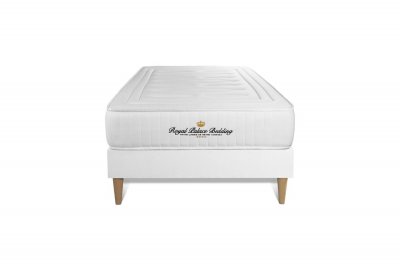 ROYAL PALACE BEDDING Ensemble 90x200 Ressorts et m&eacute;moire de forme sommier Blanc