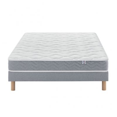 DOUCES NUITS Ensemble Aline 598 Ressorts ensach&eacute;s + Sommier Base Ferme 160x200 avec 2 sommiers
