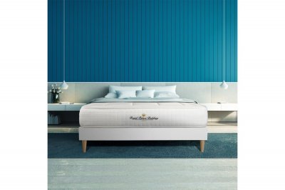 ROYAL PALACE BEDDING Ensemble Balmoral M&eacute;moire de forme Sommier en kit Blanc