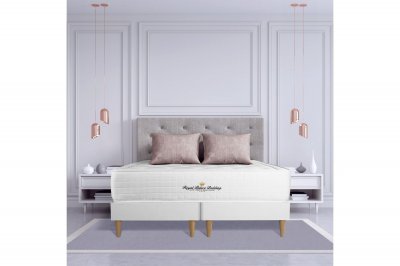 ROYAL PALACE BEDDING Ensemble Buckingham M&eacute;moire de forme Double sommiers Blanc