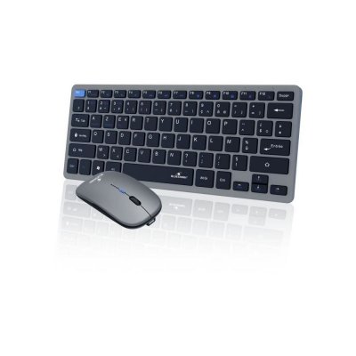 BLUESTORK Ensemble clavier et souris  Pack Mini AZERTY Bluetooth ultra fin gris
