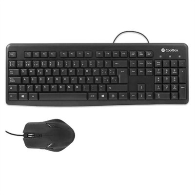 COOLBOX Ensemble clavier et souris  COO-KTR-01U Espagnol Qwerty Noir