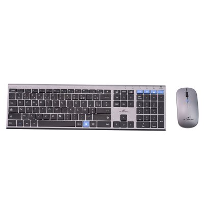 BLUESTORK Ensemble Clavier souris sans fil -  - AZERTY - M&eacute;tal - Silencieux - Touches ciseaux
