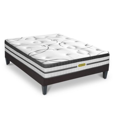 MAISON AUBERTIN Ensemble Concorde Ressorts ensach&eacute;s Accueil m&eacute;moire de forme Ferme et sommier en kit - 160x200cm
