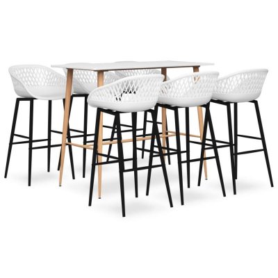 Ensemble de bar 7 pcs Blanc Vidaxl Blanc