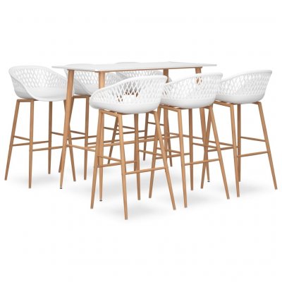 Ensemble de bar 7 pcs Blanc vidaXL30545 - Blanc
