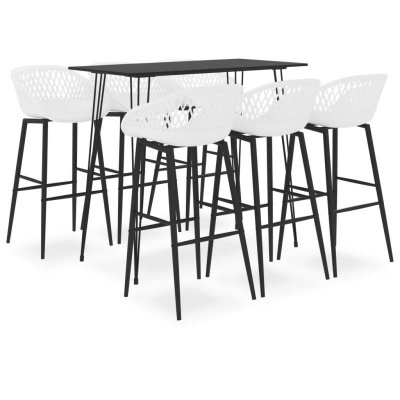 Ensemble de bar 7 pcs Noir et blanc Vidaxl Noir et blanc