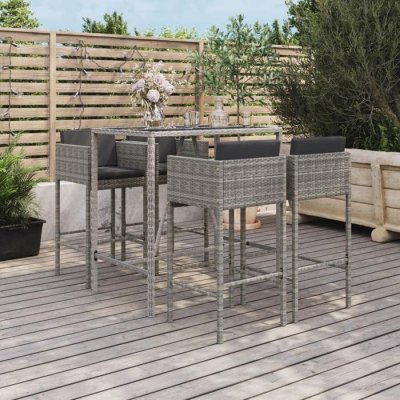 Ensemble de bar de jardin vidaXL gris