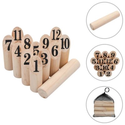  Ensemble de jeu de Kubb &agrave; chiffres Bois