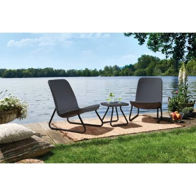 KETER Ensemble de patio Rio - 2 chaises et une table de couleur graphite