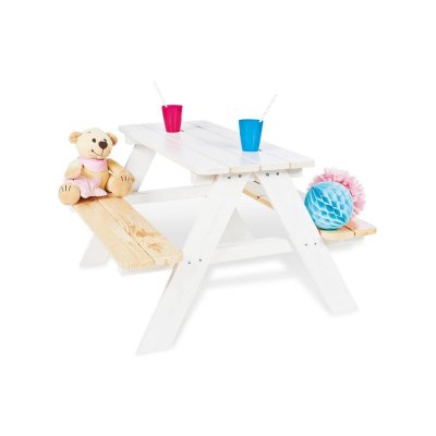 PINOLINO Ensemble de table et bancs 'Nicki f&uuml;r 4', blanc - blanc - 