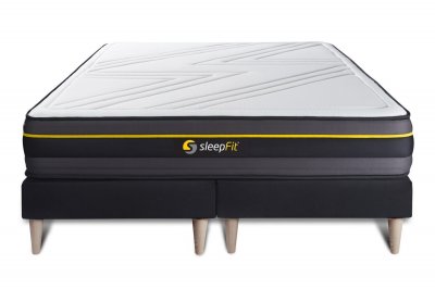 SLEEPFIT Ensemble double sommier + matelas ACTIVE &agrave; m&eacute;moire de forme 160x200
