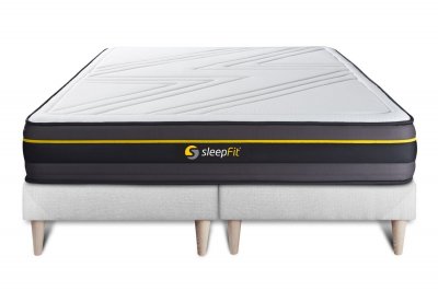 SLEEPFIT Ensemble double sommier + matelas ACTIVE &agrave; m&eacute;moire de forme 180x200