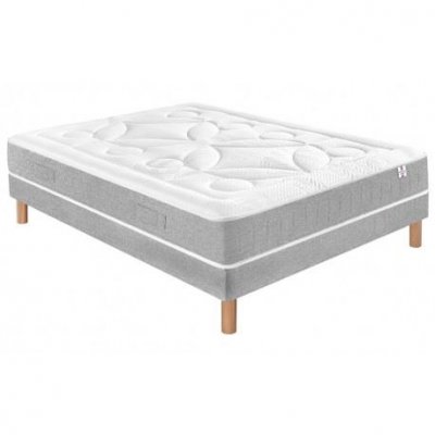 DOUCES NUITS Ensemble  laly 100% latex + sommier base ferme 140x200