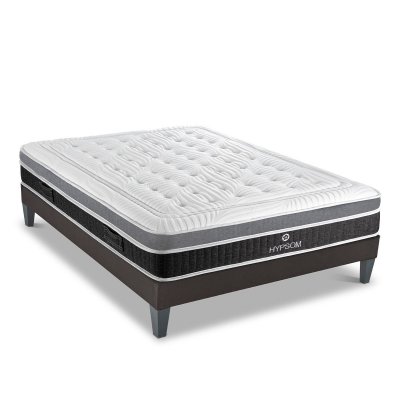 HYPSOM Ensemble ELEGANCE 160x200 cm - Matelas M&eacute;moire de forme + Sommier Bois - Ferme - 