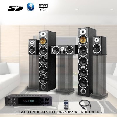 BENG Ensemble Home-cin&acute;ma Hifi 1240W + ampli 360W V9B-BK+ATM8000BT + CABLE