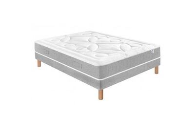 DOUCES NUITS Ensemble laly 100% latex + sommier base ferme 180x200 avec 2 sommiers