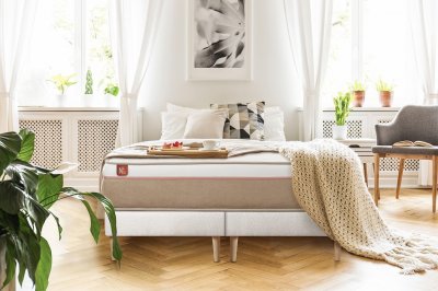 MARMOTTES & CO Ensemble LE SOYEUX Ressorts ensaches Memoire de forme BioVisco double sommiers Blanc