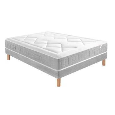 DOUCES NUITS Ensemble Mary Mousse HR 55kg/m3 + Sommier Base Morpho 140x200
