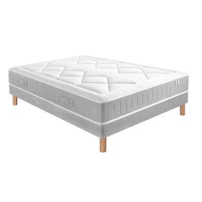 DOUCES NUITS Ensemble Mary Mousse HR 55kg/m3 + Sommier Base Morpho 180x200 avec 2 sommiers