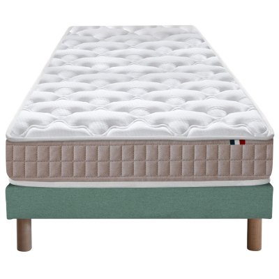  Ensemble matelas 100% latex 3 zones sommier vert 90x190