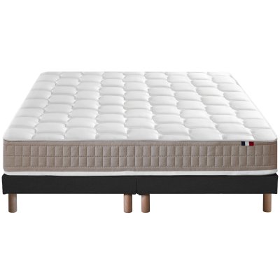 Ensemble matelas 100% latex5 zones sommier noir 160x200