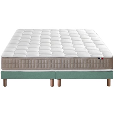 Ensemble matelas 100% latex5 zones sommier vert 160x200
