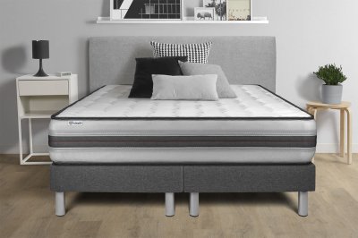 VITALIT Ensemble matelas 160 x 200 cm M&eacute;moire de forme VITALPOWER RECOVER - 26 cm - Equilibr&eacute; - sommier Gris
