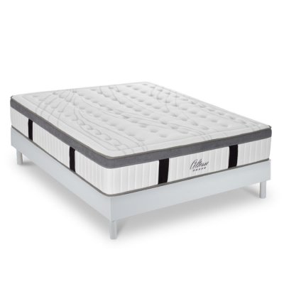  Ensemble matelas &agrave; M&eacute;moire de forme et sommier blanc 180x200