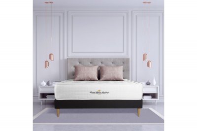 ROYAL PALACE BEDDING Ensemble matelas &agrave; m&eacute;moire de forme maxi &eacute;paisseur Buckingham 140x190 sommier KIT noir