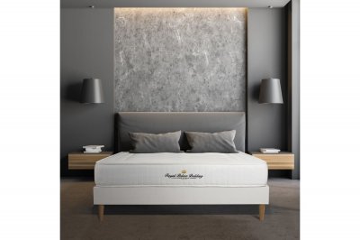 ROYAL PALACE BEDDING Ensemble matelas &agrave; m&eacute;moire de forme Nottingham 140x200 sommier KIT blanc
