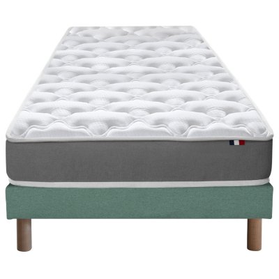  Ensemble matelas mousse ferme sommier vert 90x190