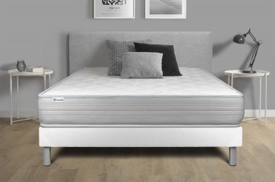 VITALIT Ensemble matelas mousse polyur&eacute;thane &agrave; m&eacute;moire de forme + sommier 180x200 cm  - VITALMEMO