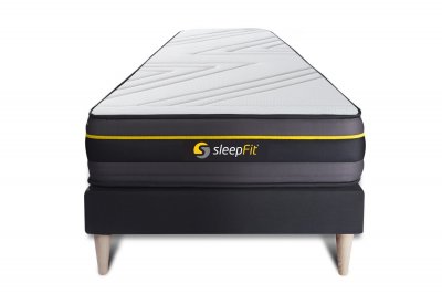 SLEEPFIT Ensemble matelas sommier Active 90 x 190 cm - Couleur : Noir - Noir