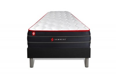 SOMNESS Ensemble matelas sommier Boost 90 x 190 cm - Couleur : Noir - Noir