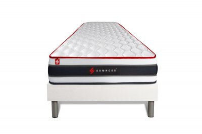 SOMNESS Ensemble matelas sommier Energy 90 x 190 cm - Couleur : Blanc - Blanc